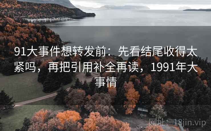 91大事件想转发前：先看结尾收得太紧吗，再把引用补全再读，1991年大事情